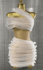Ava One Shoulder Mesh Mini Dress