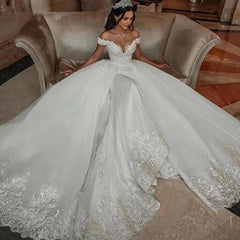Crystal Beaded Elegant Wedding Gown