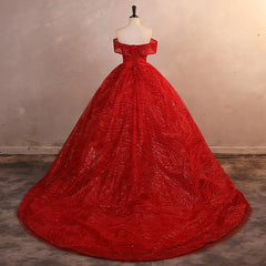 Autumn Sequin Party Dress: Off-Shoulder Ball Gown