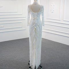 Backless High Neck Wedding Dress
