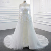 Backless High Neck Wedding Dress