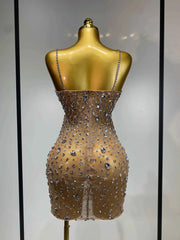 Cassandra Sleeveless Rhinestone Bodycon Mini Dress