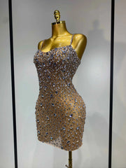 Cassandra Sleeveless Rhinestone Bodycon Mini Dress