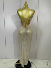 Ayveen Sexy Two-Piece Strapless Sparkling Birthday Dress