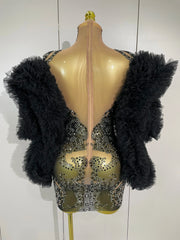Cora Black Sparkly Mini Dress