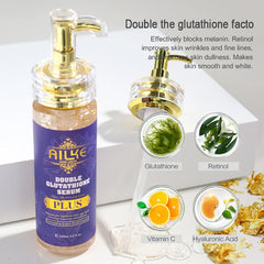 AILKE Double Glutathione Whitening Set For All Skin Types, Reduce Dark Spots, Melanin, Freckles, Chloasma, Even Skin Tone