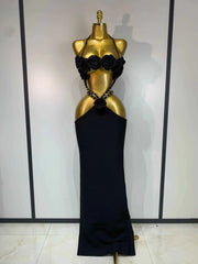 Blanca Halter Backless Maxi Long Bodycon Bandage Dress