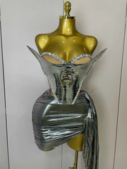 Belle Sexy Two-Piece Top with Sparkling Gold Sequins Birthday Outfit