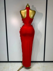 Ada Sexy Sleeveless Flower Hollow Out Evening Party Bandage Dress