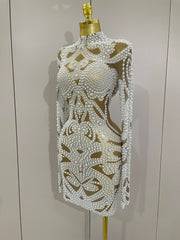 A'Zayra white beaded Cocktail Dress