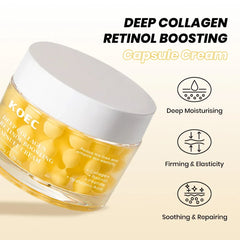 Deep Collagen Rentinol Boosting Capsule Cream, Skin Firming, Hydration Face Moisturizer for Dry Skin, Wrinkles