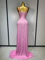 Billie Sparkly Pink Crystal Maxi Dress