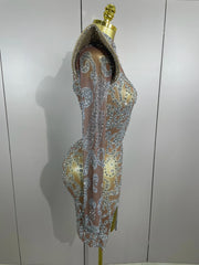 Camila Diamond High Shoulder Mini Dress