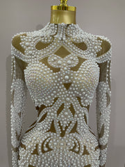A'Zayra white beaded Cocktail Dress