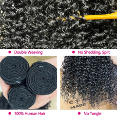Brazilian Curly Wave Hair Bundles – 26 Inch Remy Human Hair Extensions in Natural Black 1B