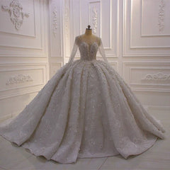 Bride Shiny Crystals Wedding Dress