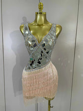 Anastacia Sparkly Diamond Mirror Sleeveless Mesh See-Through Mini Dress