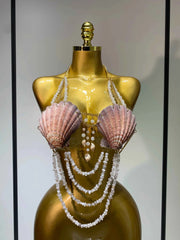 Beading Vest Hollow Out Tops Body Beachwear Lingerie Harness Beaded Bralette
