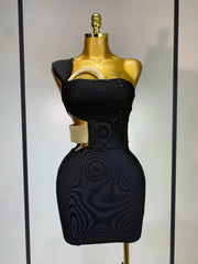 Chloe Sexy Backless Black Bodycon Bandage Mini Dress