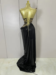 Aisla Sexy Mesh See Through Top Skirt Gloves Set