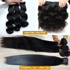 15A Raw Hair Bundles – Double Drawn 100% Human Hair Body Wave Extensions