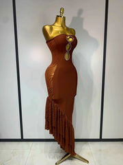 Angela Rhinestone Cut Out Bandage Dress