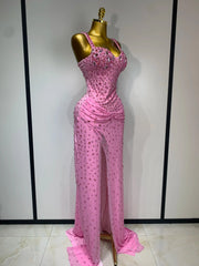 Billie Sparkly Pink Crystal Maxi Dress