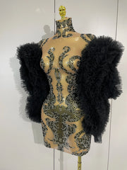 Cora Black Sparkly Mini Dress