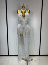 Allison Elegant Sexy Shiny Crystal Tassel Long Dress
