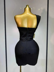 Chloe Sexy Backless Black Bodycon Bandage Mini Dress