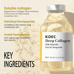 Deep Collagen Silk Peptide Intensive Lifting Ampoule Korean Anti-Aging Serum for Face with Collagen Skin Tightening & Firming