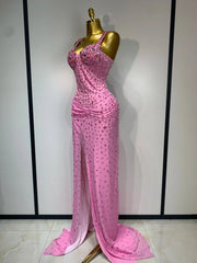 Billie Sparkly Pink Crystal Maxi Dress