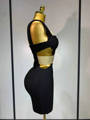 Chloe Sexy Backless Black Bodycon Bandage Mini Dress
