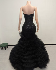 Alexis Floral Appliqué Sweetheart Prom Dress With Dramatic Ruffled Tulle Skirt