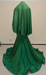 Cleo Beaded Mermaid Prom Dress w/ Detachable Beaded Cape - Ready to Ship