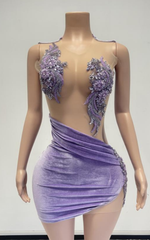 Brandy Sexy See-Through Sparkly Beaded Birthday Party Dress