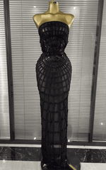 Catherine Strapless Shining Sequin Bodycon Gown Dress