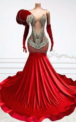 Avant Garde Petal Sleeve Prom Dress With Intricate Silver Beadwork And Deep V Plunge