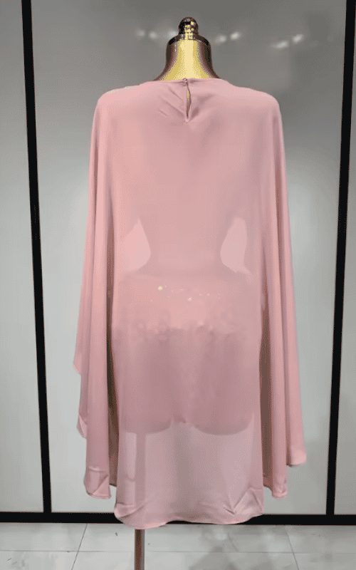 Carole Women Sexy Sparkly Sequin Flower Cloak Two Piece Set