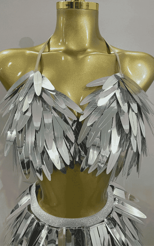Abigail Shiny Mirror Two Piece Stage Costume Set