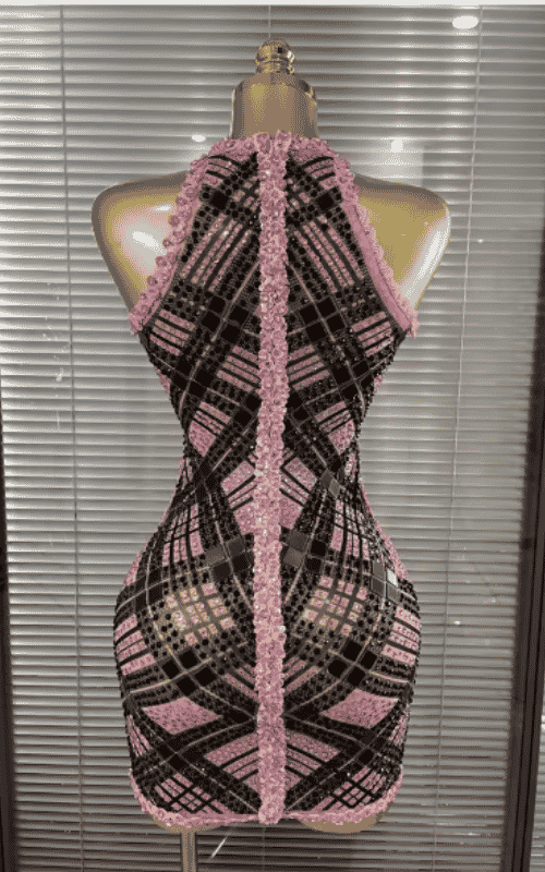 Claire Full Rhinestone Off Shoulder Bodycon Mini Dress