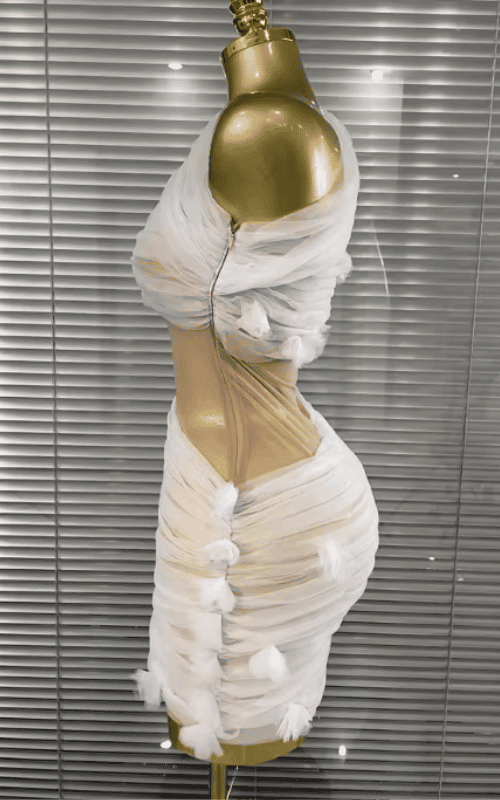 Ava One Shoulder Mesh Mini Dress