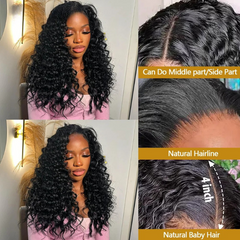 Curly Deep Wave 4x4 HD Lace Closure – 100% Raw Human Hair, Pre-Plucked Transparent Lace