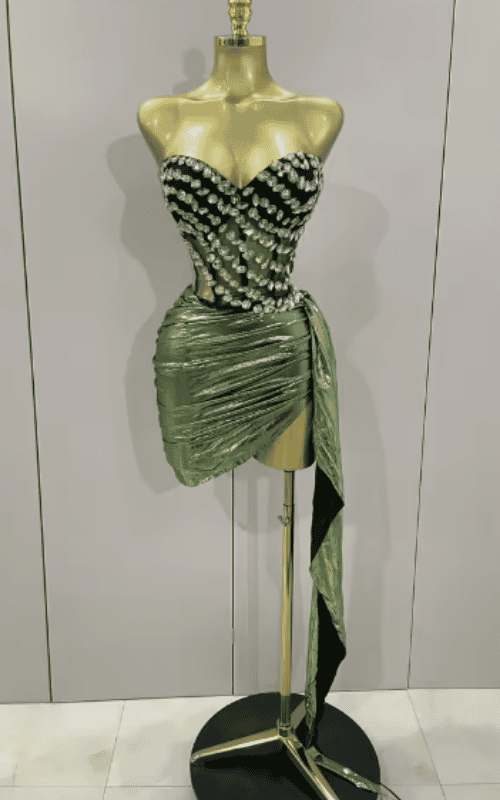 Amiyah Sparkly Diamond Strapless Two Piece Set