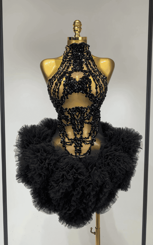 Britanny Diamonds Mesh See Through Dress