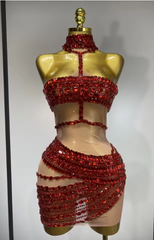 Amira Sparkly Sequins Two Piece Evening Party Set
