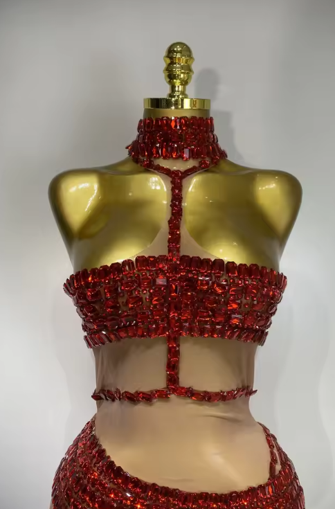 Amira Sparkly Sequins Two Piece Evening Party Set