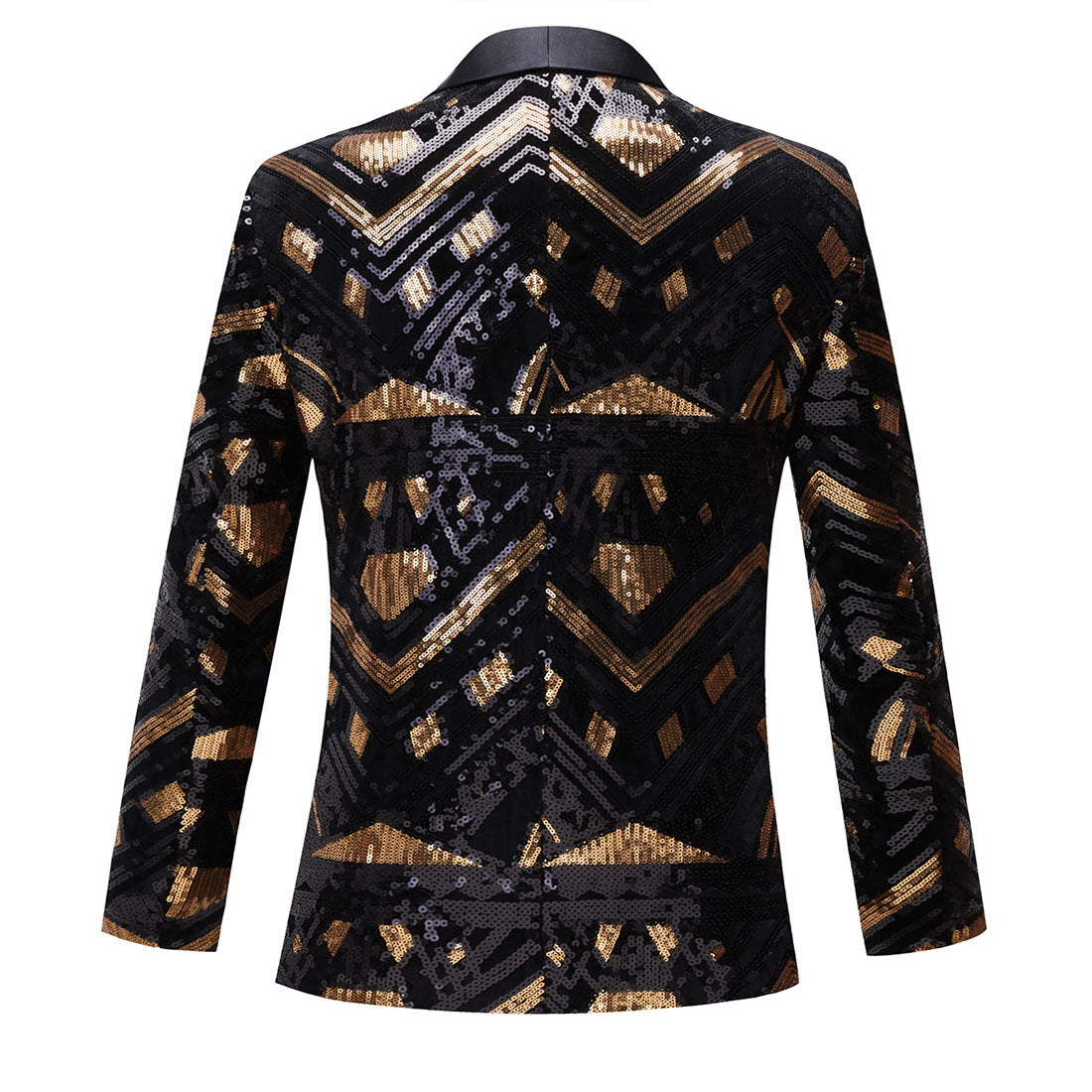 Black and Gold Sequin Men's Suit Jacket   Pants | Luxury 2-Piece Party Set