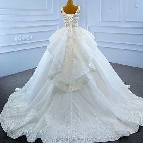 Banquet Beaded Hollow Lace Wedding Dress