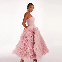 Colorful Summer Baby Pink Tulle Girls Birthday Party Wearing Formal Evening Prom Gowns For Homecoming Free Shipping